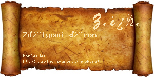 Zólyomi Áron névjegykártya