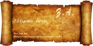 Zólyomi Áron névjegykártya